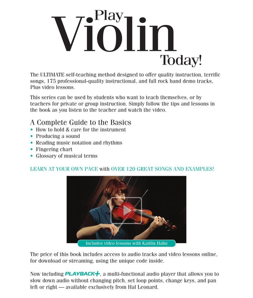 Play Violin Today! - A Complete Guide to the Basics.