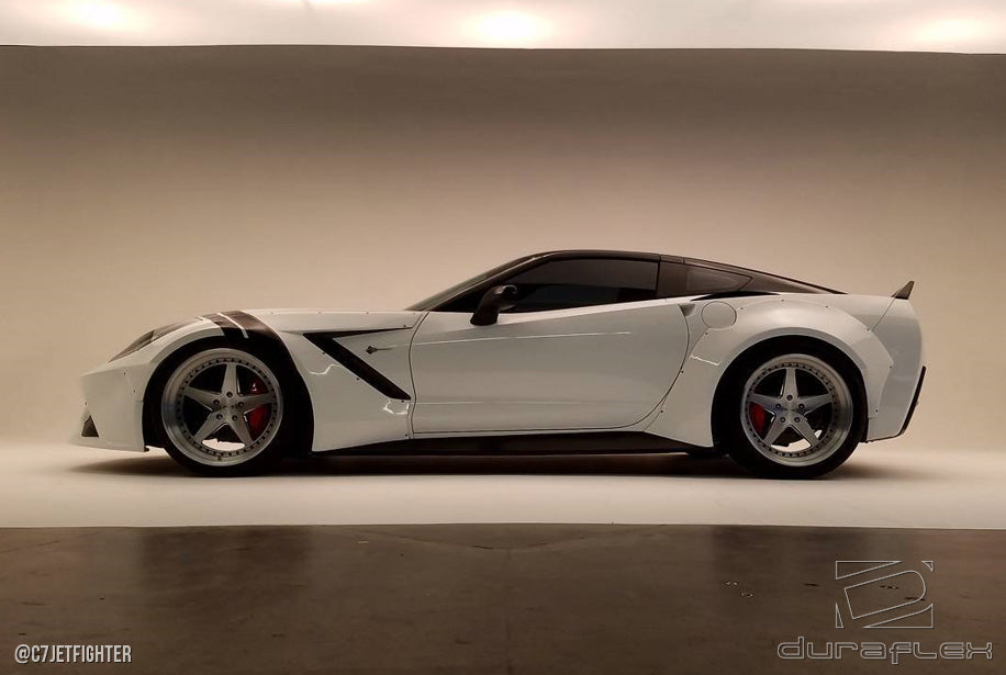 2014-2019 Chevrolet Corvette C7 Duraflex Gran Veloce Wide Body Kit - 6 Piece - Includes Gran Veloce Wide Body Side Skirts (112430), Gran Veloce Wide Body Front Fender Flares (112431), Gran Veloce Wide Body Rear Fender Flares (112432)
