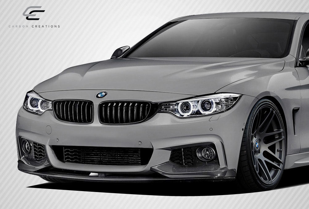 2014-2020 BMW 4 Series F32 Carbon Creations DriTech M Performance Look Front Spoiler Splitters - 3 Piece