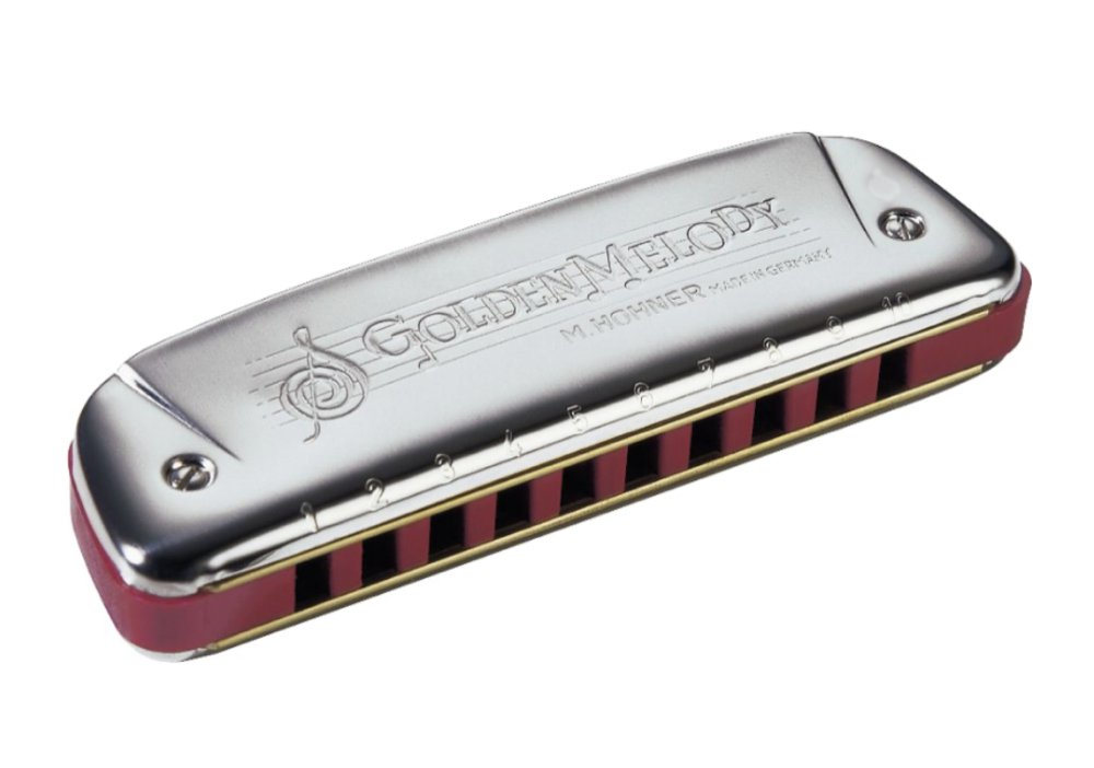 Hohner (Germany) GOLDEN MELODY Harmonica - 10 Hole Single Row - Key of Eb