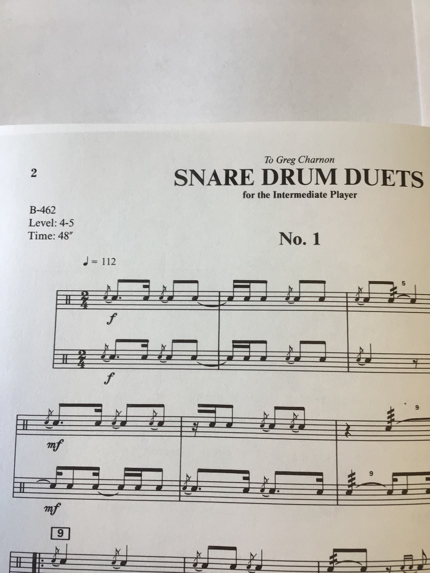 Snare Drum Duets For Intermediate Players - Houllif