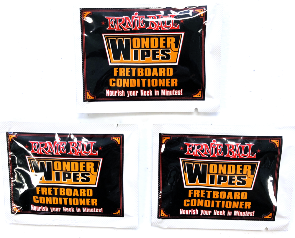Guitar Candy Pack 06 - 3 Packs of Ernie Ball Wonder Wipe Fretboard Conditioner - Fornaszewski Music Store, Granite City IL 62040 - www.stanf.com
