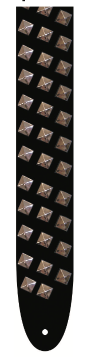 FM - 2.5 in Heavy Metal - Leather Guitar / Bass Strap - Studded Metal Studs