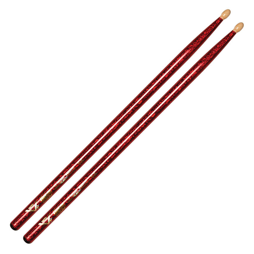 Vater - Color Wrap Drum Sticks - 5A Wood Tip - Red Sparkle