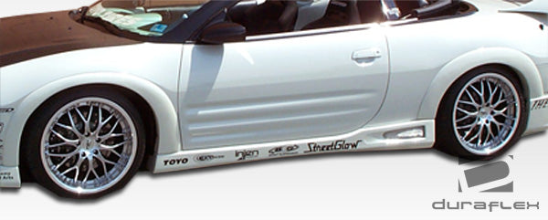 2003-2005 Mitsubishi Eclipse Duraflex Shine Flared Body Kit - 4 Piece - Includes Shine Flared Front Lip Under Spoiler Air Dam (100482) Shine Flared Rear Lip Under Spoiler Air Dam (100125) Shine Flared Side Skirts Rocker Panels (100126)