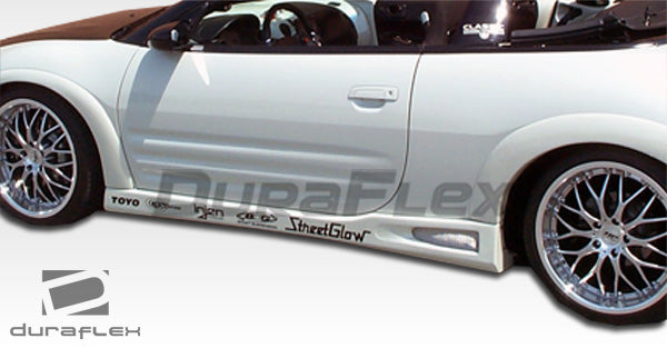 2003-2005 Mitsubishi Eclipse Duraflex Shine Flared Body Kit - 4 Piece - Includes Shine Flared Front Lip Under Spoiler Air Dam (100482) Shine Flared Rear Lip Under Spoiler Air Dam (100125) Shine Flared Side Skirts Rocker Panels (100126)