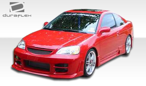 2004-2005 Honda Civic 2DR Duraflex R34 Body Kit - 4 Piece - Includes R34 Front Bumper Cover (102433) R34 Rear Bumper Cover (100239) R34 Side Skirts Rocker Panels (100240)