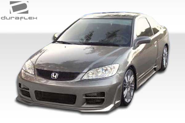 2001-2003 Honda Civic 2DR Duraflex R34 Body Kit - 4 Piece - Includes R34 Front Bumper Cover (100256) R34 Rear Bumper Cover (100239) R34 Side Skirts Rocker Panels (100240)