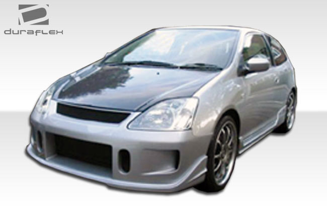 2002-2005 Honda Civic Si HB Duraflex JDM Buddy Body Kit - 4 Piece - Includes JDM Buddy Front Bumper Cover (100443) JDM Buddy Rear Bumper Cover (100444) JDM Buddy Side Skirts Rocker Panels (100445)
