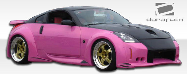2003-2008 Nissan 350Z Z33 Duraflex Vader 3 Body Kit - 4 Piece - Includes Vader 3 Wide Body Front Bumper Cover (102263) Vader 3 Wide Body Rear Bumper Cover (102265) Vader 3 Wide Body Side Skirts Rocker Panels (102264)