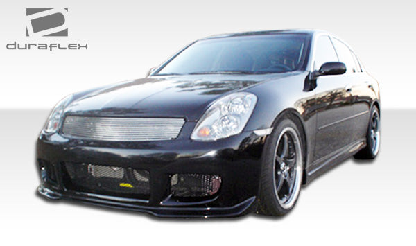 2003-2004 Infiniti G Sedan G35 4DR Duraflex GT Competition Body Kit - 4 Piece - Includes GT Competition Front Bumper Cover (100470) GT Competition Rear Lip Under Spoiler Air Dam (100471) GT Competition Side Skirts Rocker Panels (100472)