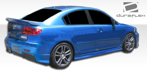 2004-2009 Mazda 3 4DR Duraflex K-2 Body Kit - 4 Piece - Includes K-2 Front Bumper Cover (104902) I-Spec Rear Bumper Cover (104480) I-Spec Side Skirts Rocker Panels (104481)