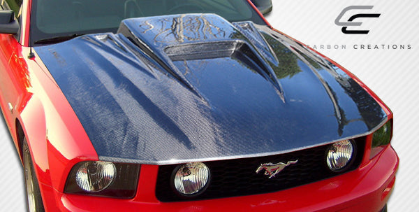 2005-2009 Ford Mustang Carbon Creations Spyder3 Hood - 1 Piece