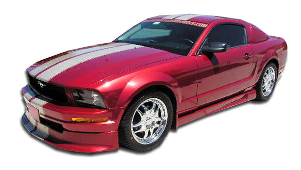 2005-2009 Ford Mustang V6 Duraflex Racer Body Kit - 4 Piece - Includes Racer Front Lip Under Spoiler Air Dam (100660) Racer Rear Lip Under Spoiler Air Dam (100649) Racer Side Skirts Rocker Panels (100650)