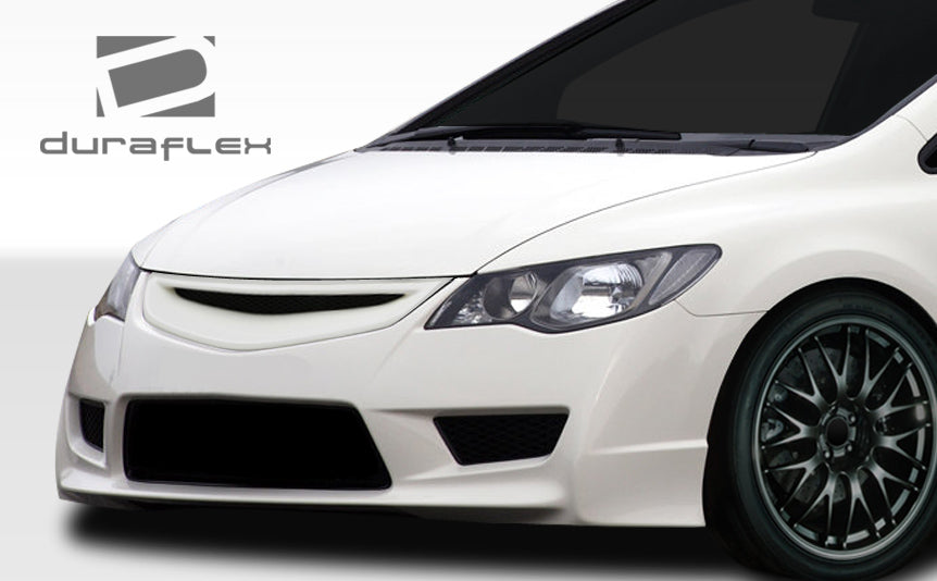 2006-2011 Honda Civic 4DR Duraflex JDM Type R Front End Conversion Kit - 5 Piece - Includes Type R Conversion Front Bumper Cover (107736) Type R Conversion Hood (107740) Type R Conversion Fenders (107741) Type JS Type R Conversion Grille (107744)