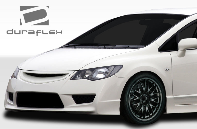 2006-2011 Honda Civic 4DR Duraflex JDM Type R Front End Conversion Kit - 5 Piece - Includes Type R Conversion Front Bumper Cover (107736) Type R Conversion Hood (107740) Type R Conversion Fenders (107741) Type JS Type R Conversion Grille (107744)