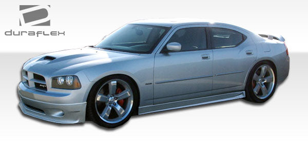 2006-2010 Dodge Charger Duraflex VIP Body Kit - 7 Piece - Includes VIP Front Lip Under Spoiler Air Dam (103329) VIP Side Skirts Rocker Panels (103331) VIP Rear Lip Under Spoiler Air Dam (103330) VIP Rear Wing Trunk Lid Spoiler (106013)