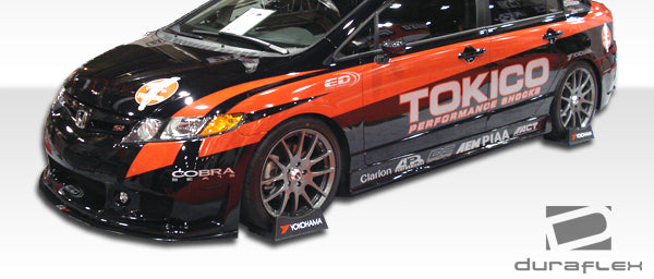 2006-2011 Honda Civic 4DR Duraflex Renzo Body Kit - 4 Piece - Includes Renzo Front Bumper Cover (107434) B-2 Side Skirts Rocker Panels (103519) B-2 Rear Bumper Cover (103520)