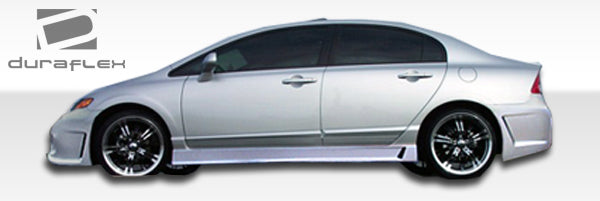 2006-2011 Honda Civic 4DR Duraflex Renzo Body Kit - 4 Piece - Includes Renzo Front Bumper Cover (107434) B-2 Side Skirts Rocker Panels (103519) B-2 Rear Bumper Cover (103520)