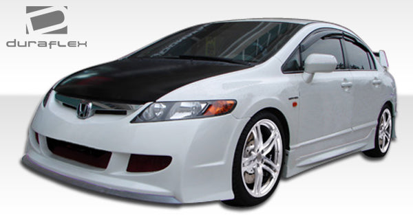 2006-2011 Honda Civic 4DR Duraflex R-Spec Body Kit - 5 Piece - Includes R-Spec Front Bumper Cover (104428) R-Spec Rear Bumper Cover (104429) R-Spec Side Skirts Rocker Panels (104430) R-Spec Rear Wing Trunk Lid Spoiler (104431)