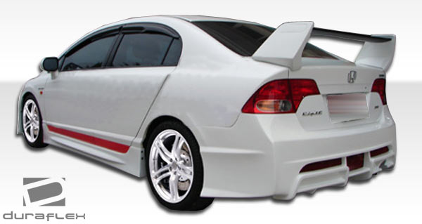 2006-2011 Honda Civic 4DR Duraflex R-Spec Body Kit - 5 Piece - Includes R-Spec Front Bumper Cover (104428) R-Spec Rear Bumper Cover (104429) R-Spec Side Skirts Rocker Panels (104430) R-Spec Rear Wing Trunk Lid Spoiler (104431)
