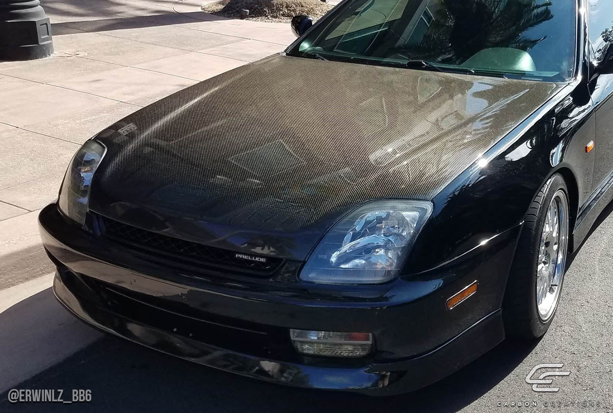 1997-2001 Honda Prelude Carbon Creations OEM Look Hood - 1 Piece