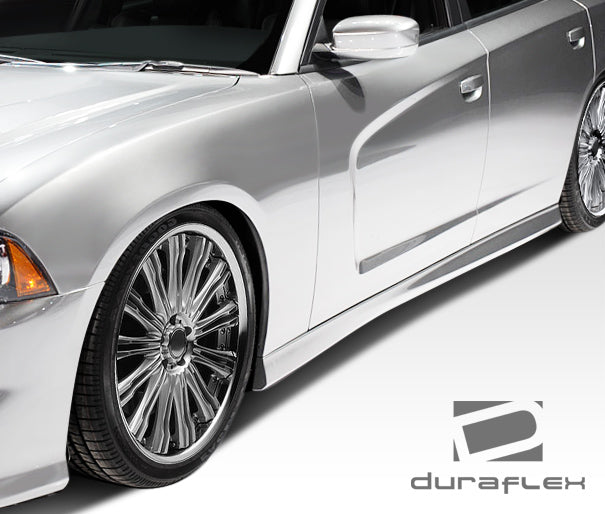 2015-2020 Dodge Charger Duraflex Hellcat Look Kit - 4 Piece - Includes Hellcat Look Front Bumper (113220) Hellcat Look Rear Bumper (113221) SRT Look Side Skirts (108036)