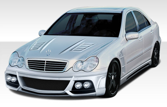2001-2007 Mercedes C Class W203 Duraflex W-1 Body Kit - 7 Piece - Includes W-1 Front Bumper Cover (107134) W-1 Side Skirts Rocker Panels (107135) W-1 Rear Bumper Cover (107136) W-1 Fenders (108246) W-1 Hood (108247)