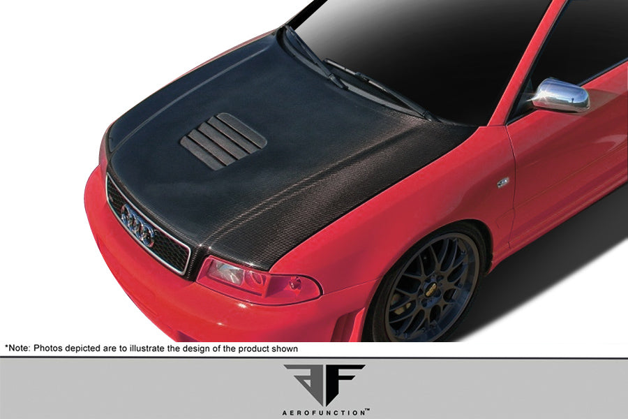 1996-2001 Audi A4 S4 B5 Carbon AF-1 Hood ( CFP ) - 1 Piece