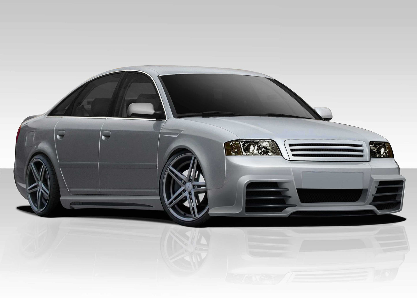 1998-2004 Audi A6 C5 Duraflex CT-R Body Kit - 4 Piece - Includes CT-R Front Bumper Cover (108958) CT-R Side Skirt Rocker Panels (108959) CT-R Rear Bumper Cover (108960)
