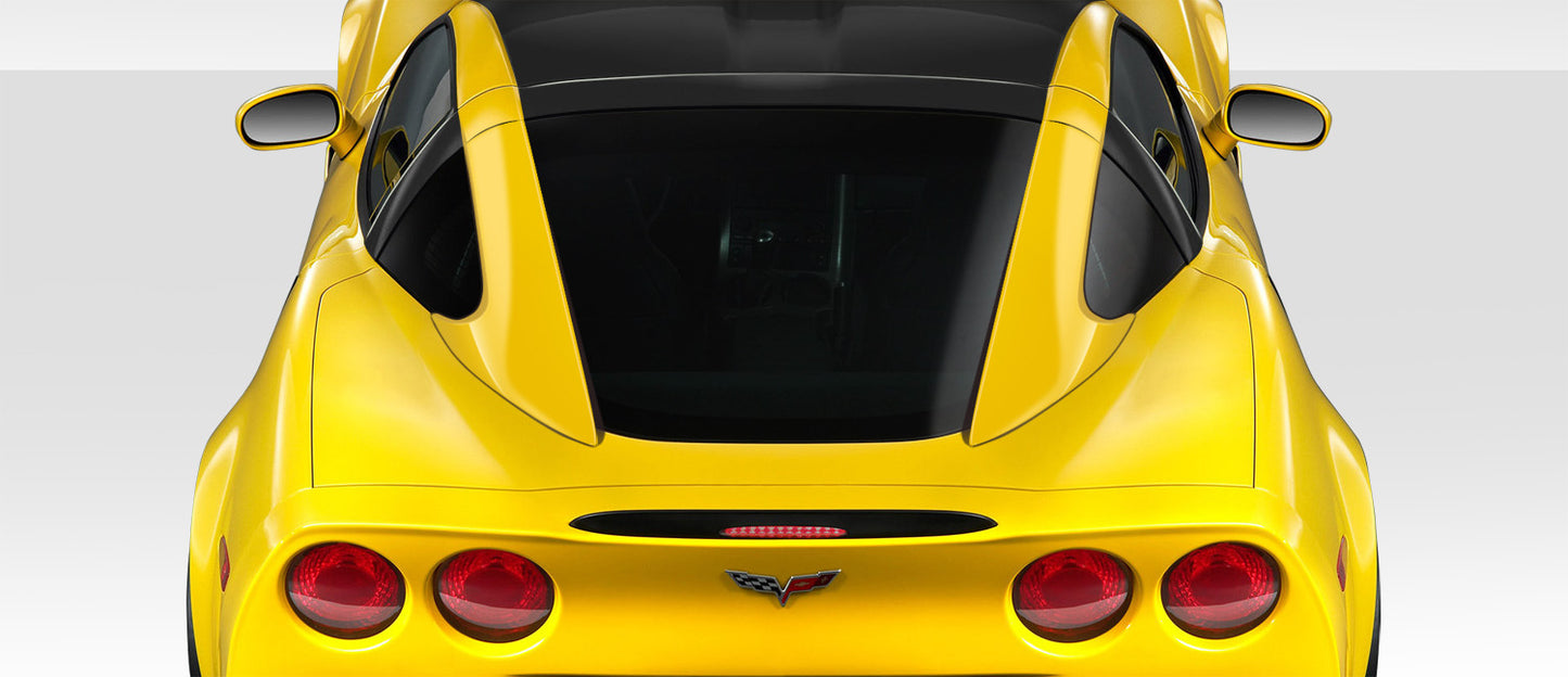 2005-2013 Chevrolet Corvette C6 Duraflex Stingray Look Roof Window Rail Halo Kit - 3 Piece - Includes Stingray Look Window Rails (109342) Stingray Look Halo (109343)