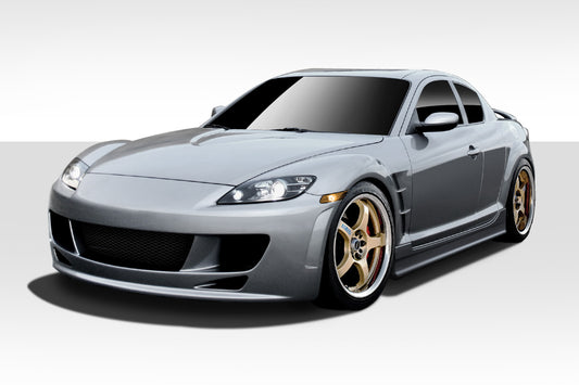 2004-2008 Mazda RX-8 Duraflex X-Sport Body Kit - 4 Piece - Includes X-Sport Front Bumper Cover (109489) Type F Side Skirt Rocker Panels (109485) K-1 Rear Bumper Cover (109488)