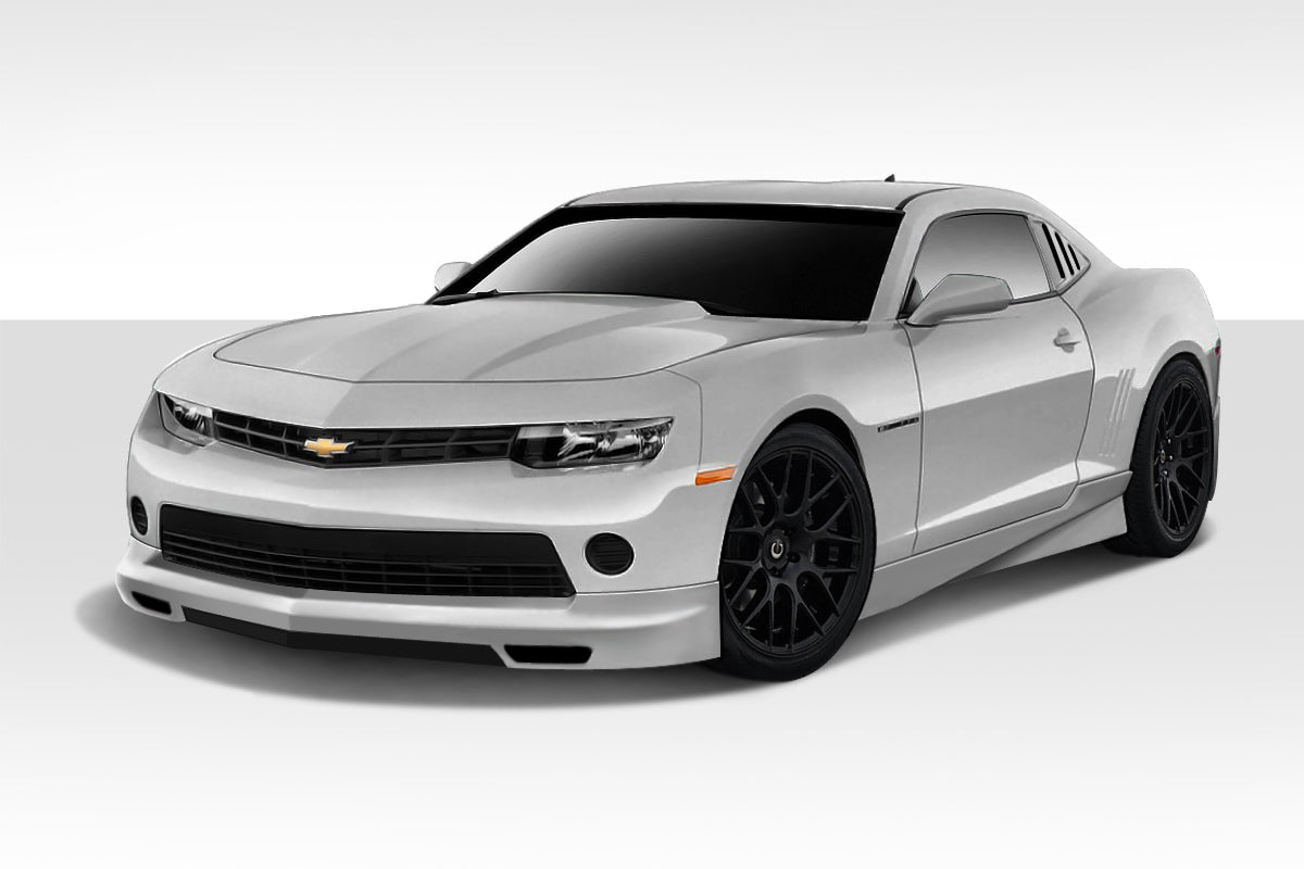 2014-2015 Chevrolet Camaro V6 Duraflex Racer Body Kit - 6 Piece - Includes Racer Front Lip Under Air Dam Spoiler (109648) Racer Side Skirt Rocker Panels (105983) Racer Rear Lip Under Air Dam Spoiler (109649) Racer Window Scoops (109695)