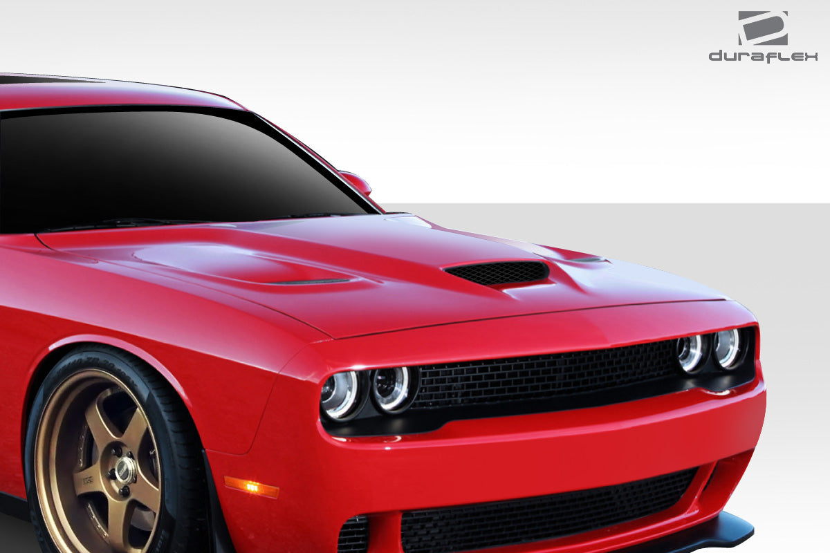 2008-2021 Dodge Challenger Duraflex Hellcat Look Hood - 1 Piece