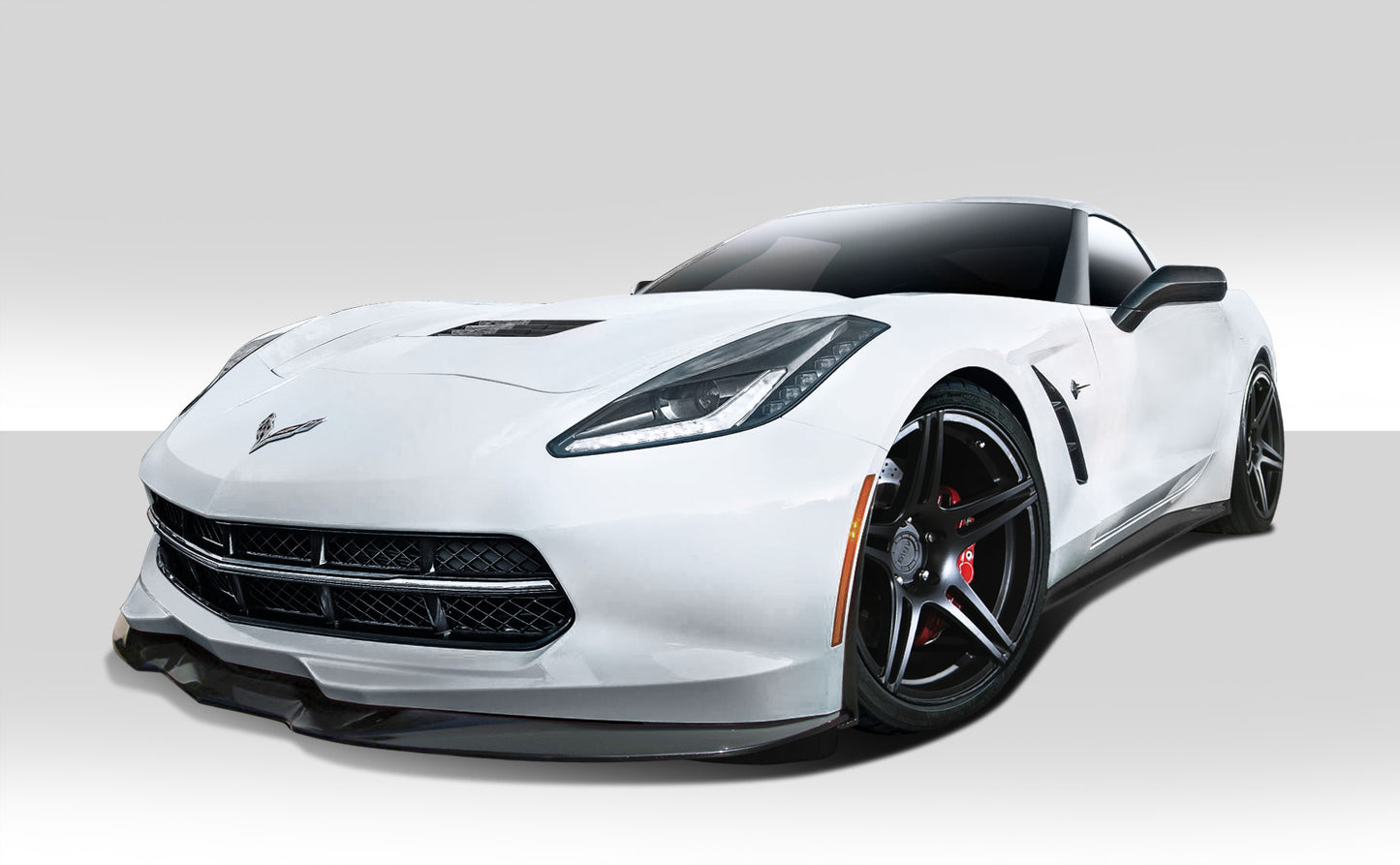2014-2019 Chevrolet Corvette C7 Duraflex Apex Body Kit - 7 Piece - Includes Apex Front Splitter (112367), Apex Side Splitters (112366), GT Concept Rear Diffuser (112436)