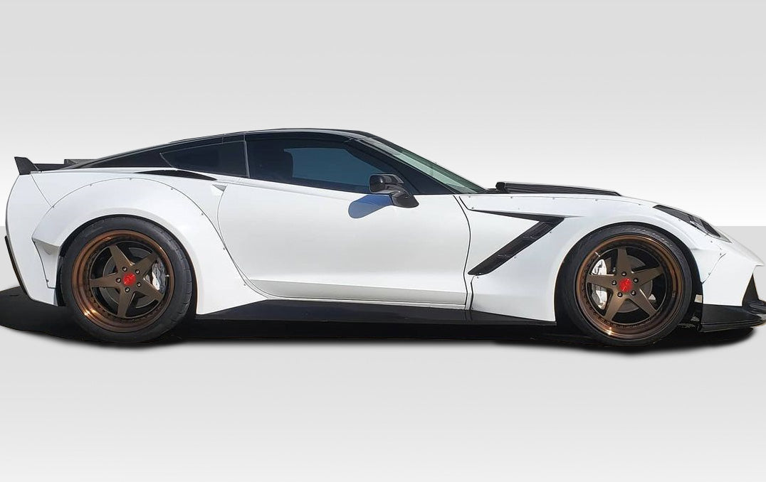 2014-2019 Chevrolet Corvette C7 Duraflex Gran Veloce Wide Body Kit - 6 Piece - Includes Gran Veloce Wide Body Side Skirts (112430), Gran Veloce Wide Body Front Fender Flares (112431), Gran Veloce Wide Body Rear Fender Flares (112432)