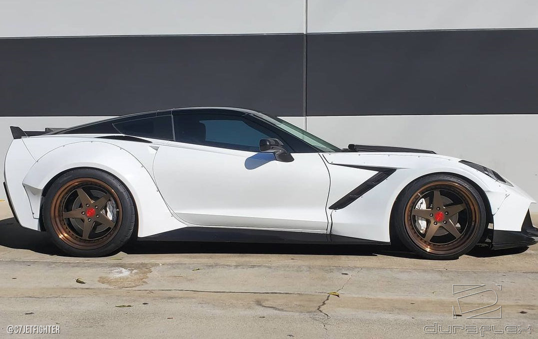 2014-2019 Chevrolet Corvette C7 Duraflex Gran Veloce Wide Body Kit - 6 Piece - Includes Gran Veloce Wide Body Side Skirts (112430), Gran Veloce Wide Body Front Fender Flares (112431), Gran Veloce Wide Body Rear Fender Flares (112432)