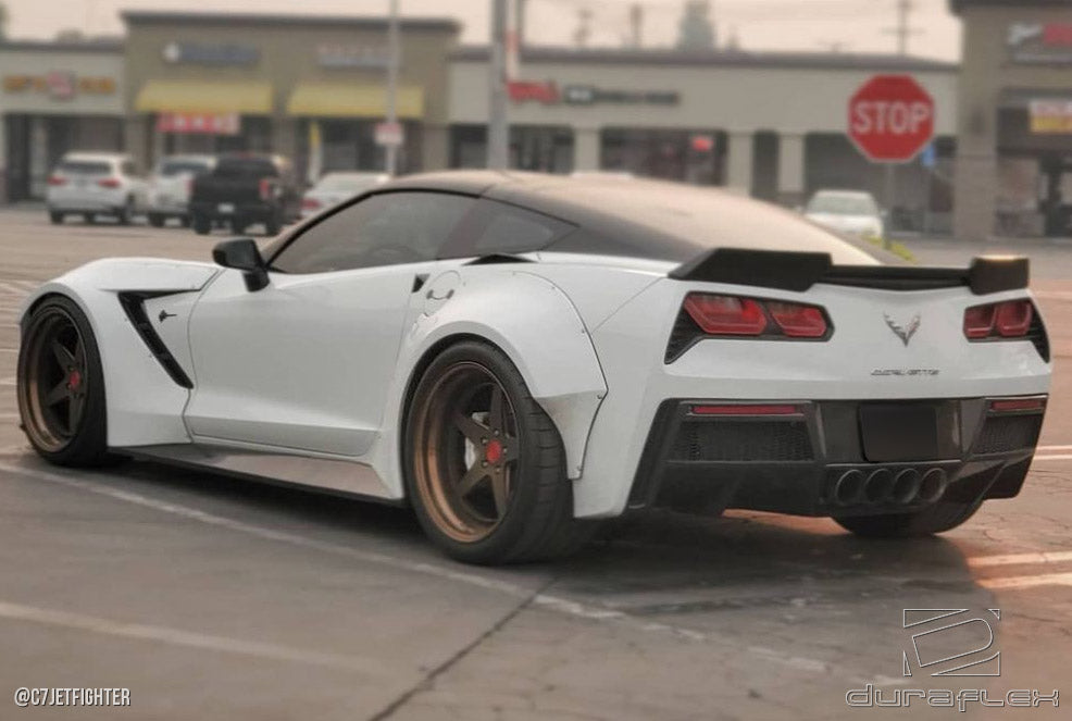 2014-2019 Chevrolet Corvette C7 Duraflex Gran Veloce Wide Body Kit - 6 Piece - Includes Gran Veloce Wide Body Side Skirts (112430), Gran Veloce Wide Body Front Fender Flares (112431), Gran Veloce Wide Body Rear Fender Flares (112432)