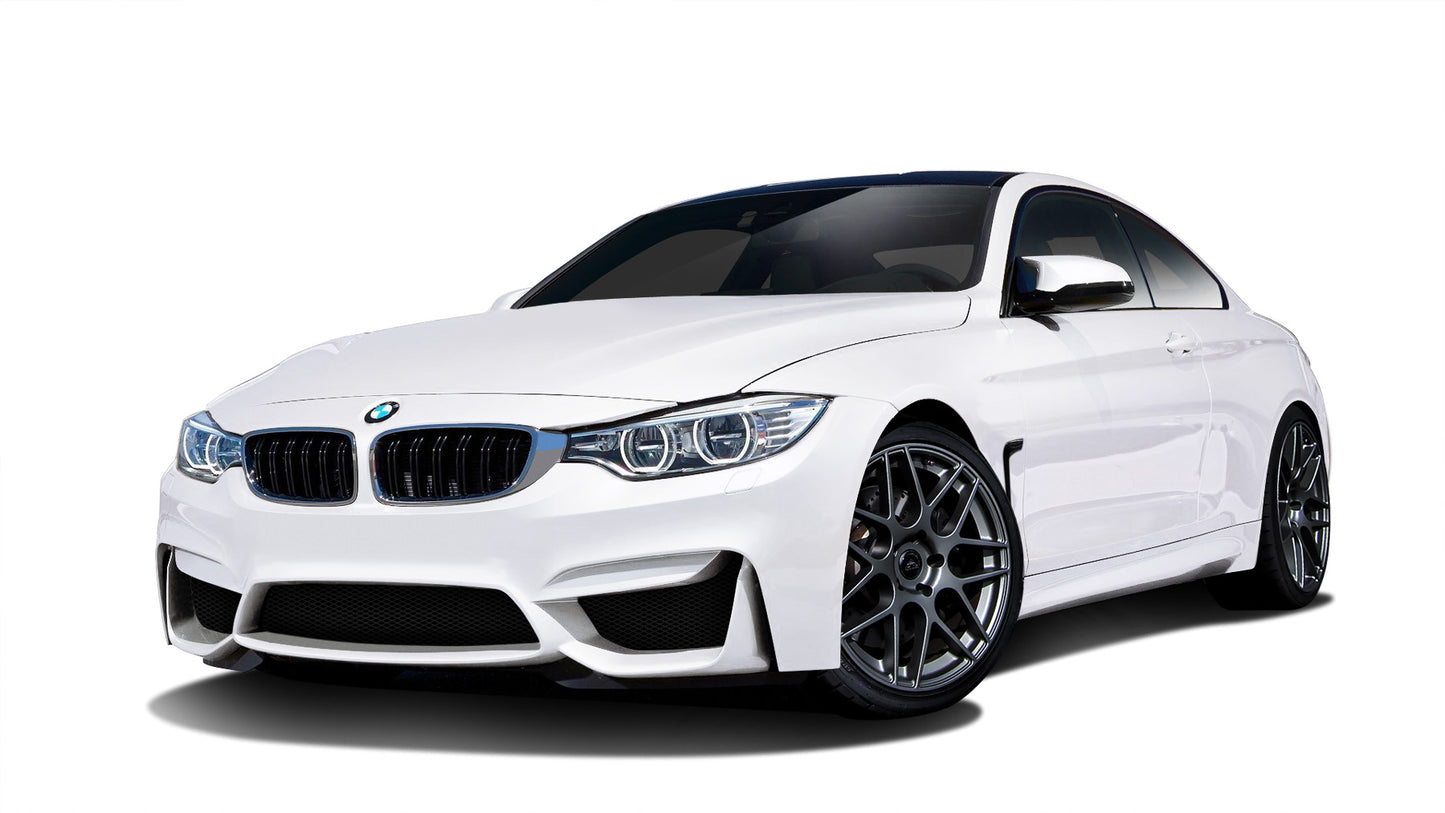 2014-2020 BMW 4 Series F32 Couture Duraflex M4 Look Body Kit - 5 Piece - Includes M4 Look Front Bumper Cover (112227), M4 Look Side Skirt Rocker Panels (112228), M4 Look Rear Bumper Cover (112229), M4 Look Rear Diffuser (112518)
