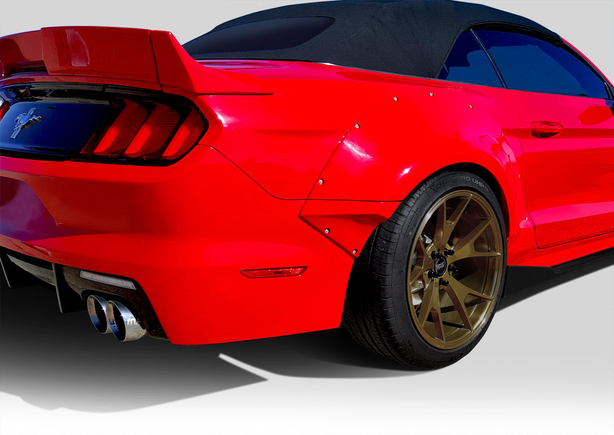 2015-2020 Ford Mustang Duraflex Grid Wide Body Rear Fender Flares - 4 Piece