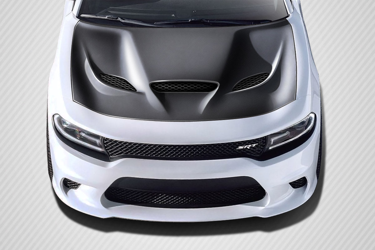 2015-2021 Dodge Charger Carbon Creations Dritech Hellcat Look Hood - 1 Piece