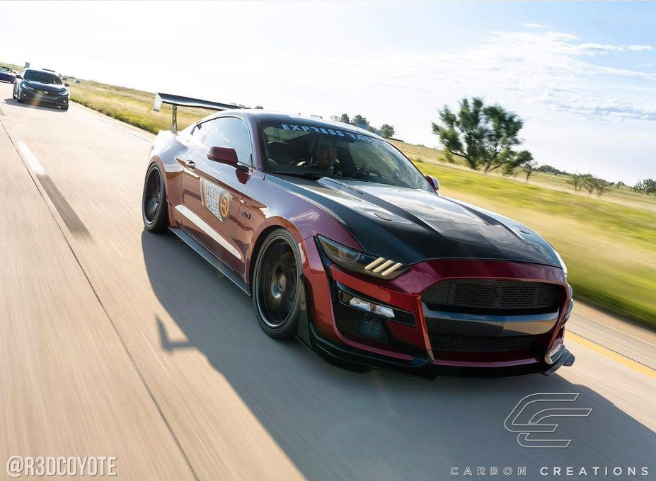 2015-2017 Ford Mustang Carbon Creations GT350 Look Hood - 1 Piece