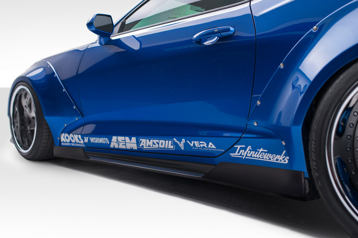 2016-2022 Chevrolet Camaro Duraflex Grid Side Splitters - 6 Piece
