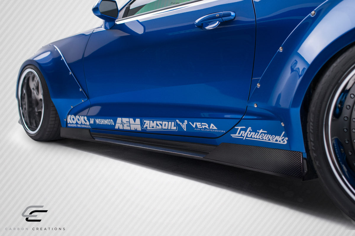 2016-2018 Chevrolet Camaro Carbon Creations Grid Side Splitters - 6 Piece