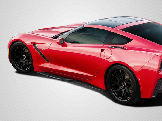 2014-2019 Chevrolet Corvette C7 Carbon Creations DriTech Thunderbolt Side Splitters - 2 Piece