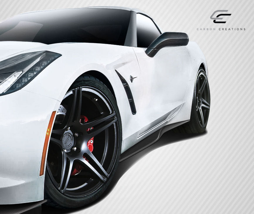 2014-2019 Chevrolet Corvette C7 Carbon Creations DriTech Thunderbolt Side Splitters - 2 Piece