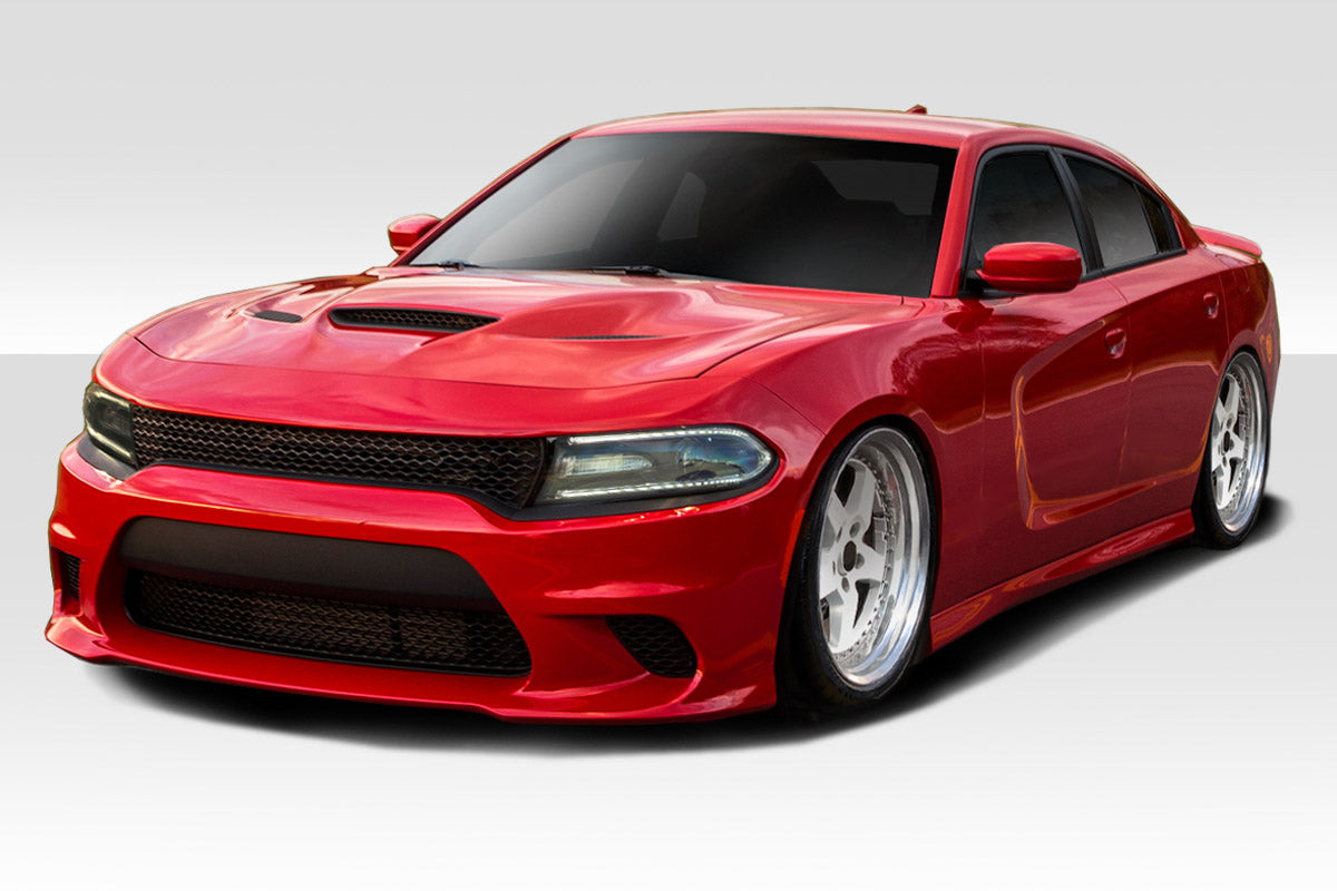 2015-2020 Dodge Charger Duraflex Hellcat Look Kit - 4 Piece - Includes Hellcat Look Front Bumper (113220) Hellcat Look Rear Bumper (113221) SRT Look Side Skirts (108036)