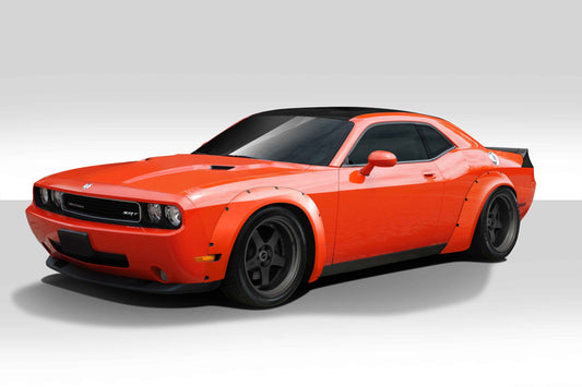 2008-2020 Dodge Challenger Duraflex Novara Wide Body Kit - 7 Piece - Includes Novara Wide Body Front Fender Flares (112459) Novara Wide Body Rear Fender Flares (112460) Novara Wing (113231)