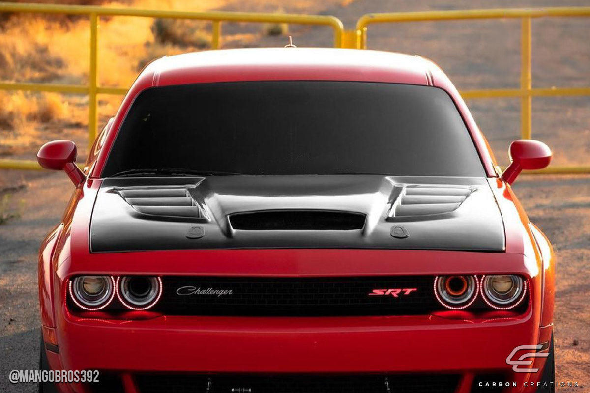2008-2021 Dodge Challenger Carbon Creations Viper Look Hood - 1 Piece