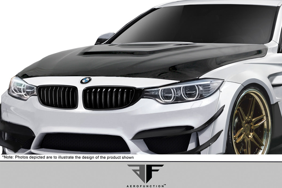 2012-2018 BMW 3 Series F30 / 2014-2020 4 Series F32 Carbon AF-1 Hood ( CFP ) - 1 Piece